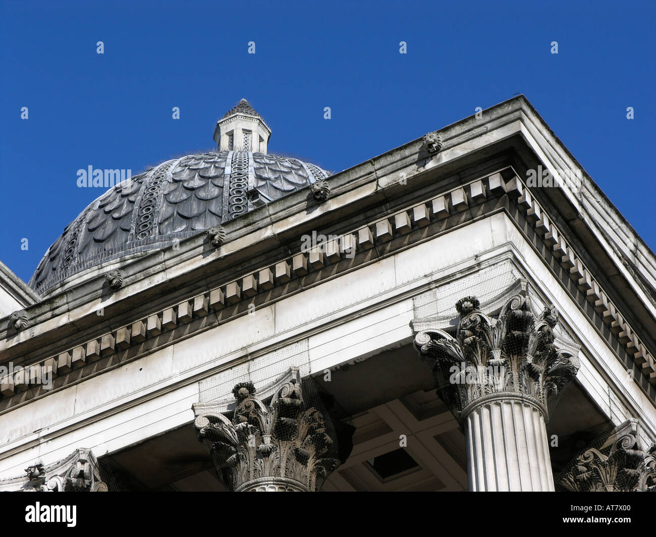 Cupola of the National Gallery Trafalgar Square London UK united