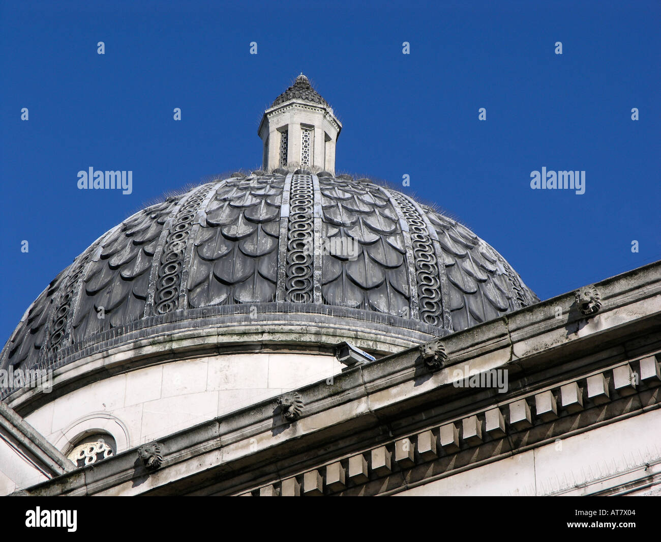 Cupola of the National Gallery Trafalgar Square London UK united Kingdom GB Stock Photo