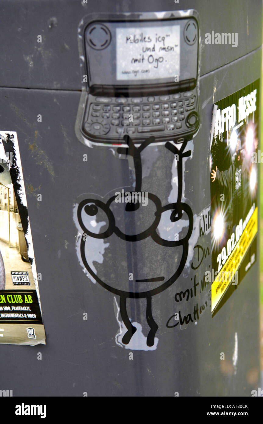 alien computer sticker art berlin germany deustchland travel tourism real Stock Photo