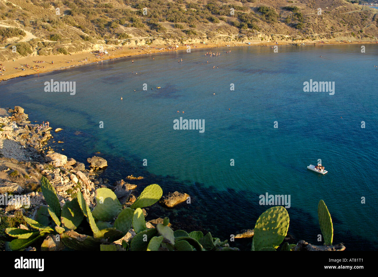 Golden Bay beach Malta Stock Photo Alamy