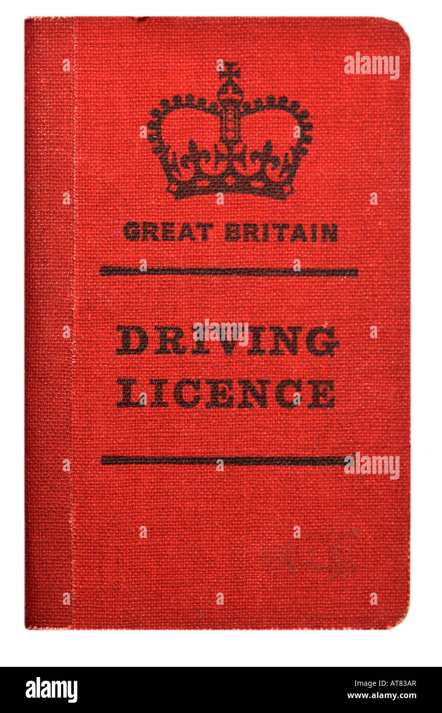 1970s British UK Driving Licence EDITORIAL USE ONLY Stock Photo