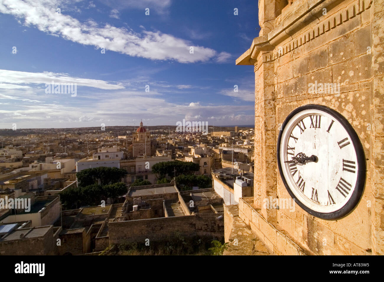 Citadel clock tower Gozo Malta Stock Photo Alamy