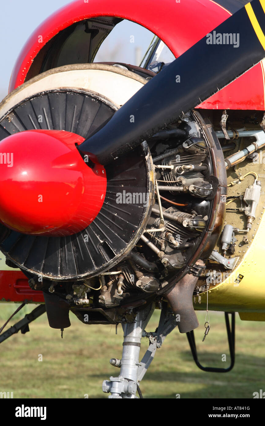 Russian Built Yak 18 Aircraft Piston Radial Engine With Maintenance Cowling  Raised Open Stock Photo - Alamy