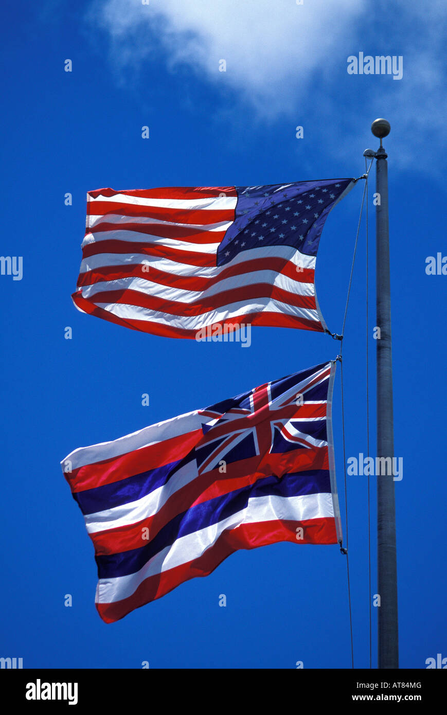 The American and Hawaiian flags together Stock Photo Alamy