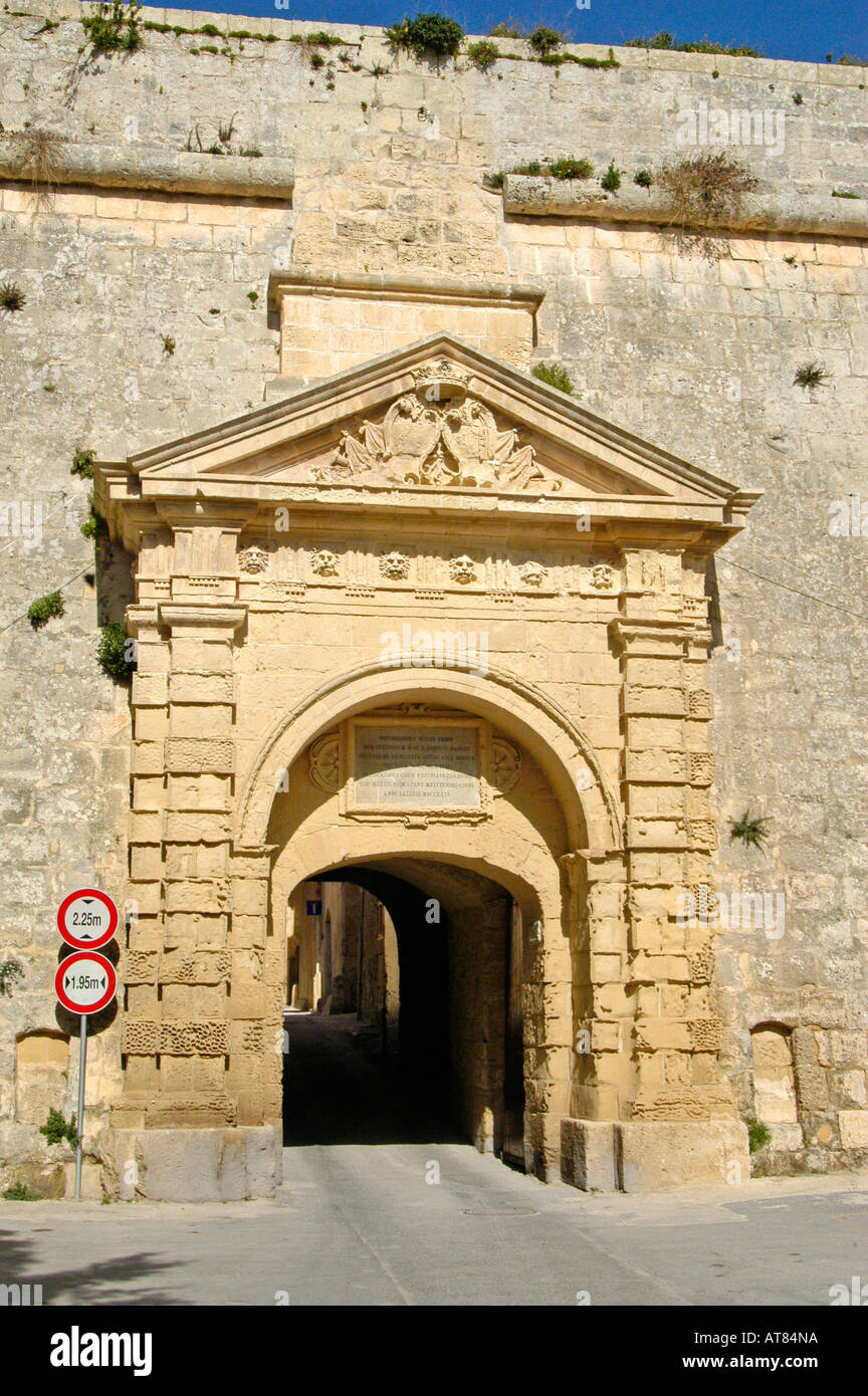 Greek Gate Mdina Silent City Malta Stock Photo - Alamy