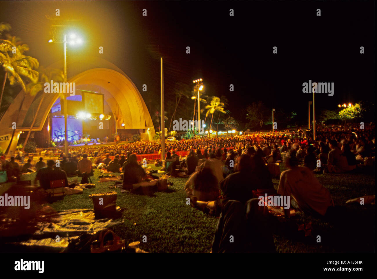 Concert at the Waikiki Shell, night Stock Photo Alamy