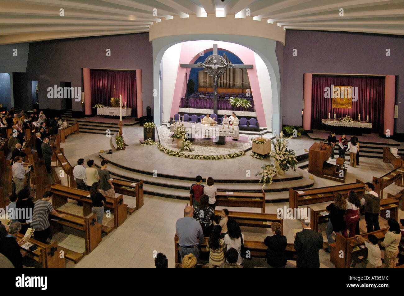 St Julian s parish church interior Sunday mass Malta Stock Photo Alamy