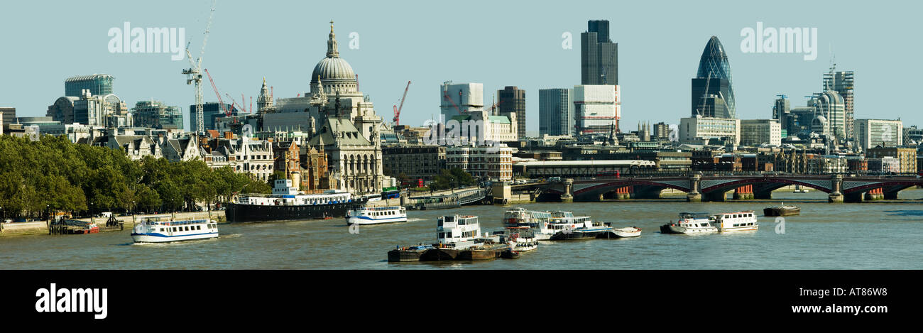 City of London and River Thames Panorama 2006 Stock Photo