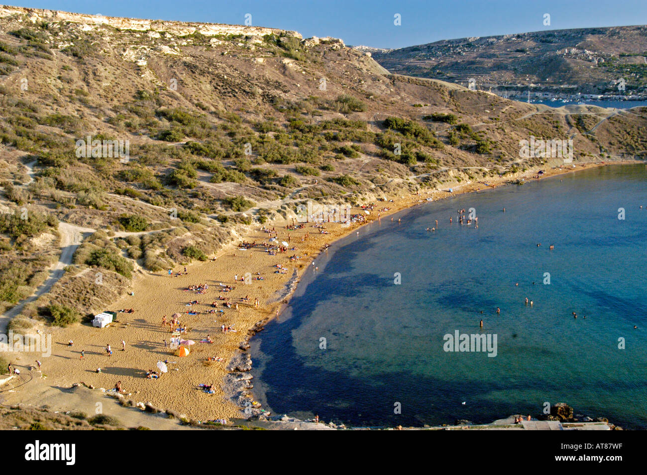 Golden Bay beach Malta Stock Photo Alamy