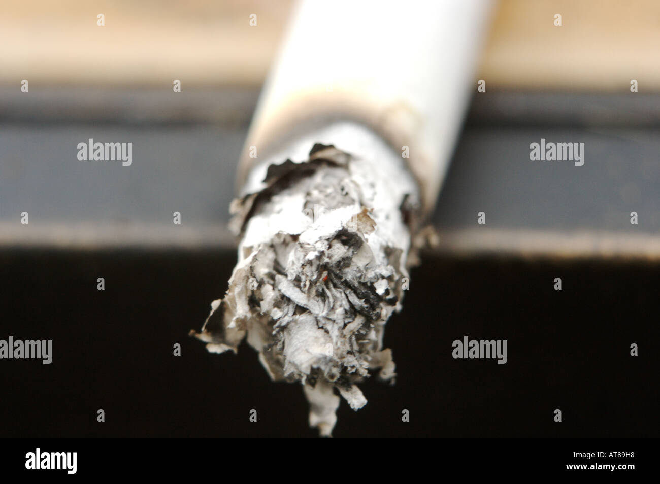 Cigarette burning macro Stock Photo