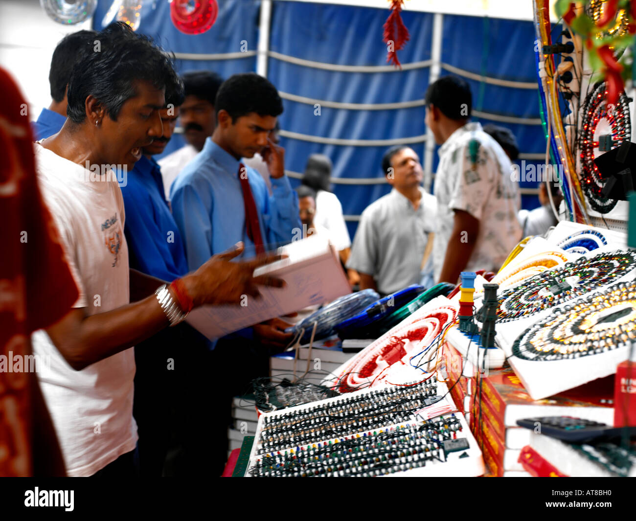 Port Louis Mauritius Market Selling Diwali Lights Stock Photo Alamy