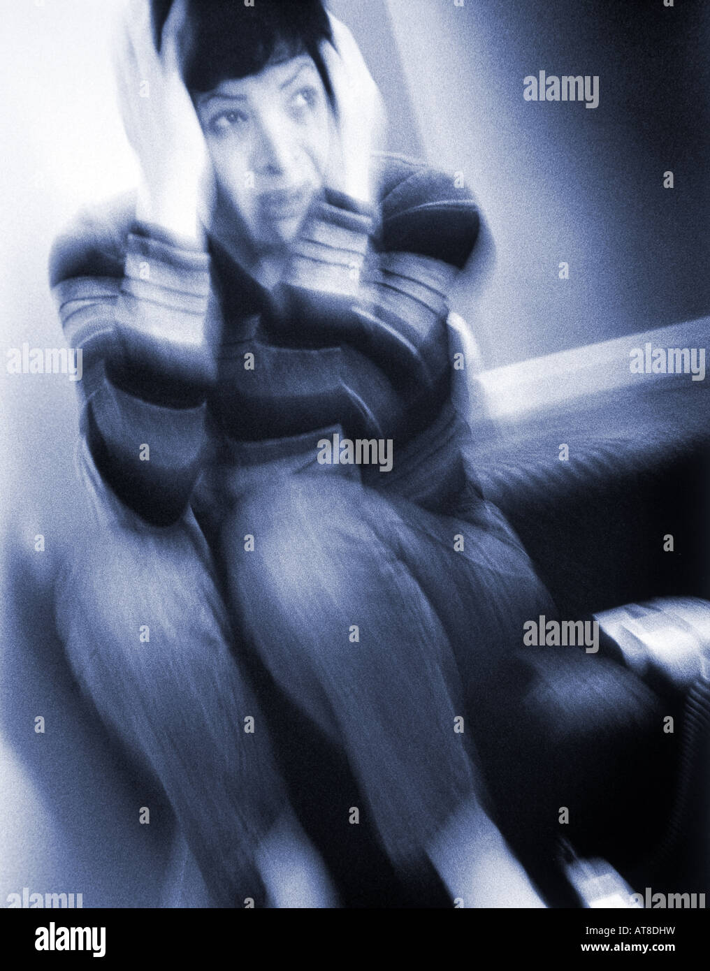Young woman in despair Stock Photo