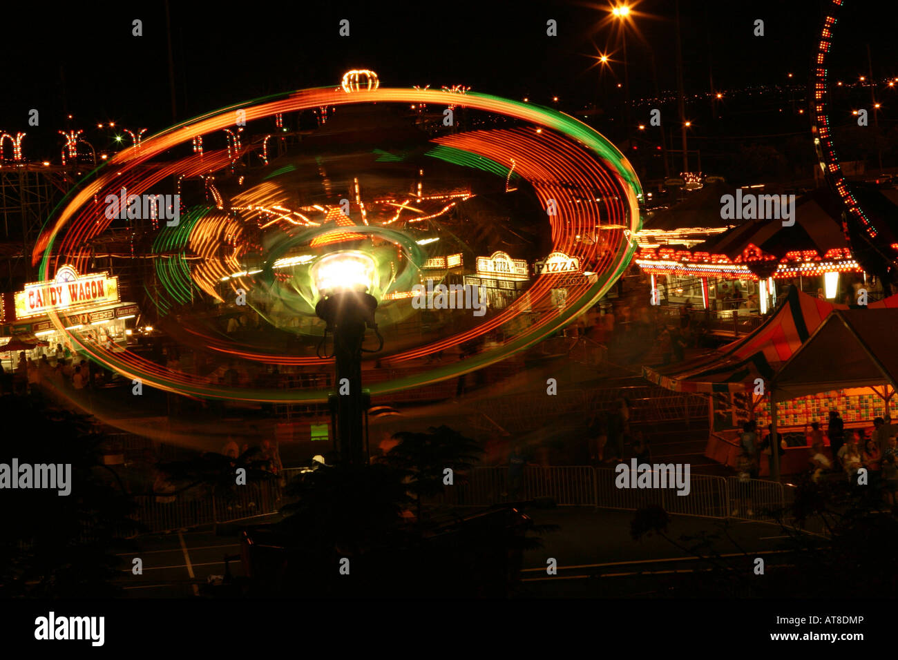 Longexposure of carnival ride at the 50th State Fair on Oahu, Hawaii