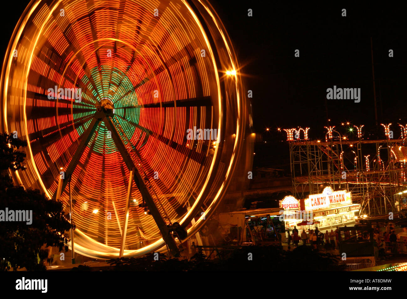 Longexposure photo of Ferris wheel at the 50th State Fair held yearly