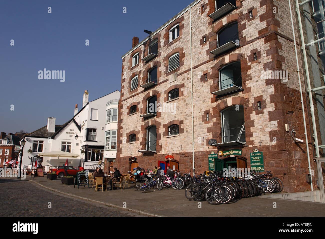 Exeter Devon the Quay area is a major tourist attraction with old