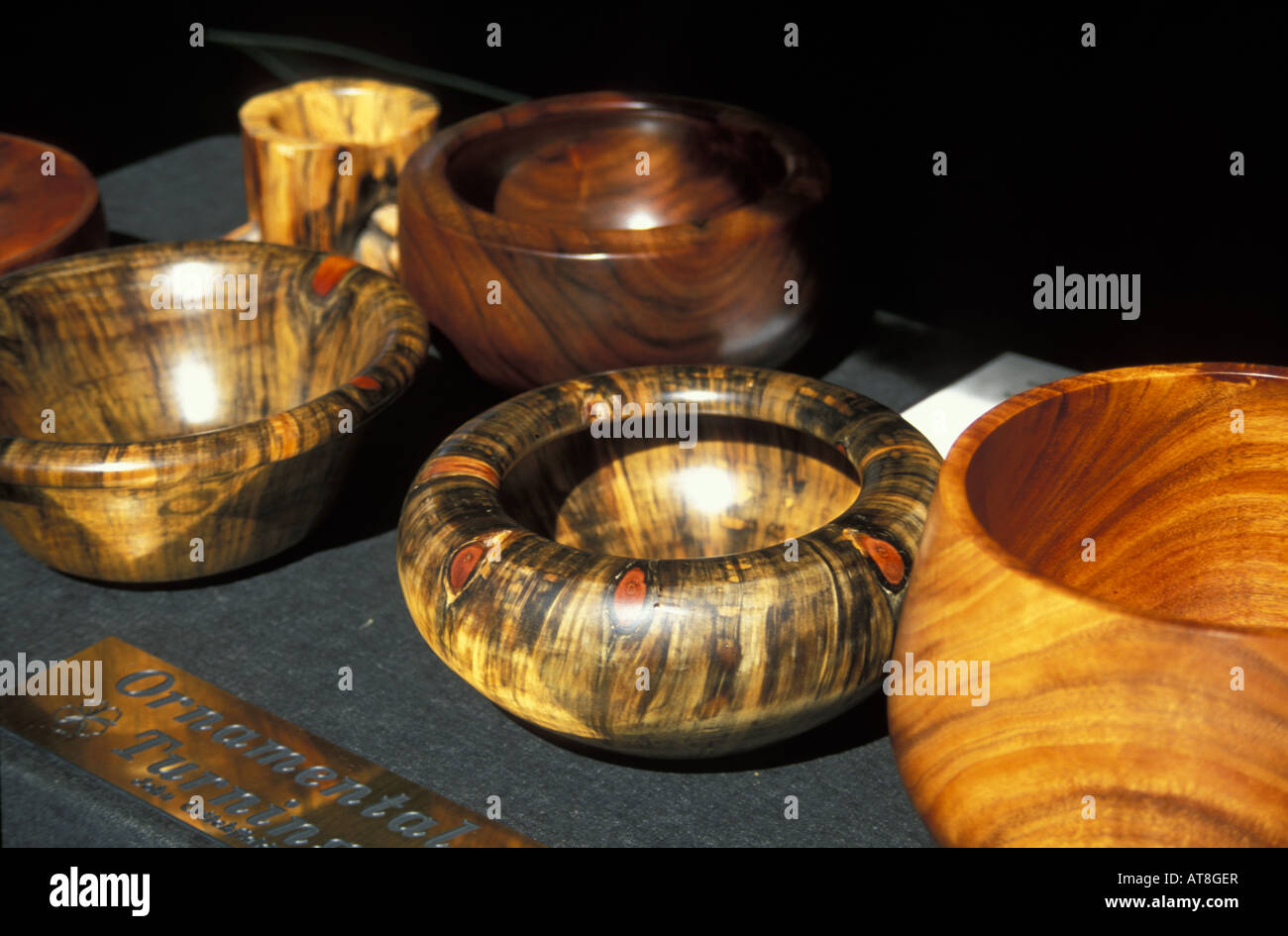 Hawaiian koa wooden bowls Stock Photo Alamy