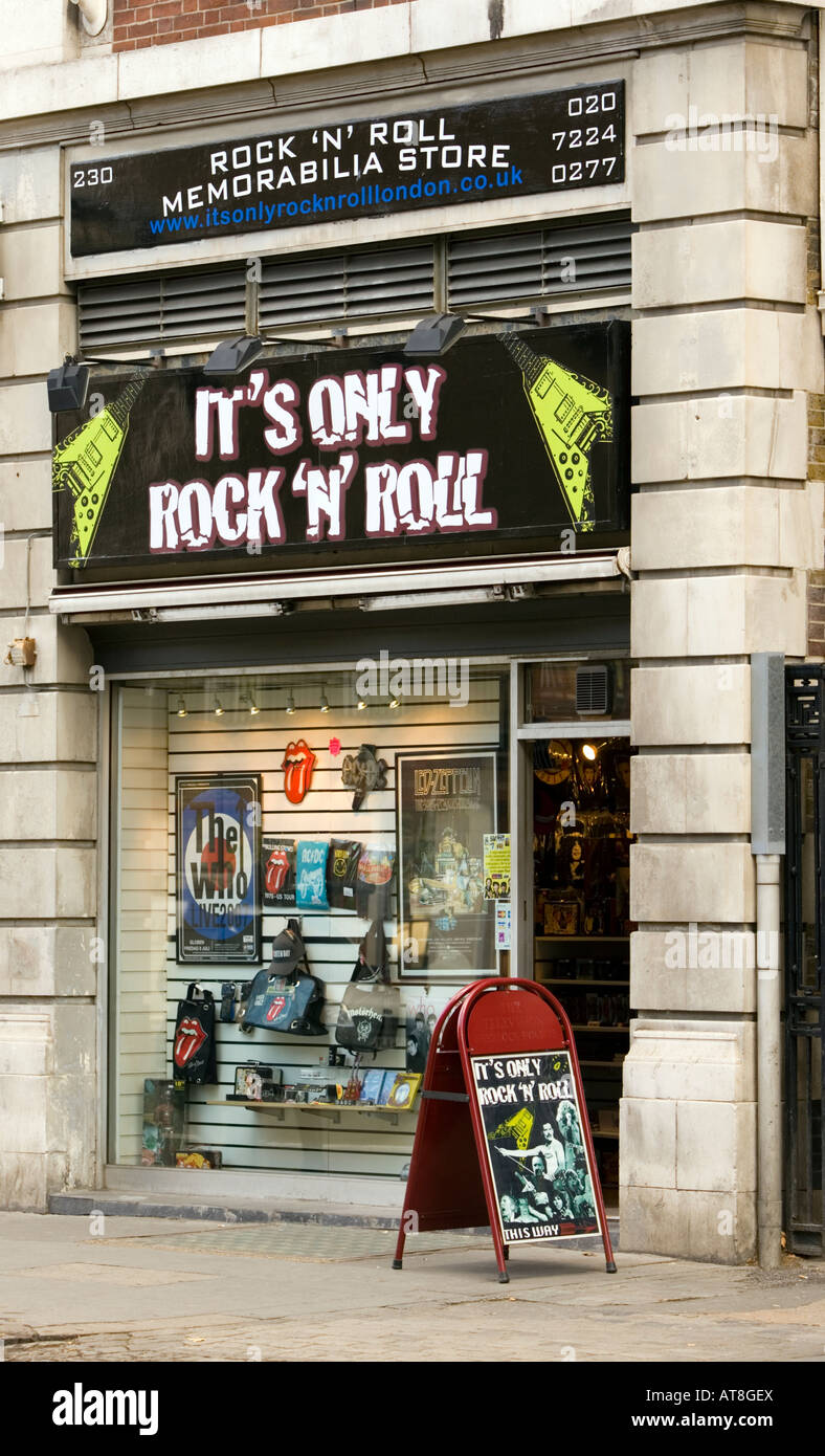 Rock 'n' Roll" ^Memorabilia Store "Baker Street" London Stock Photo - Alamy