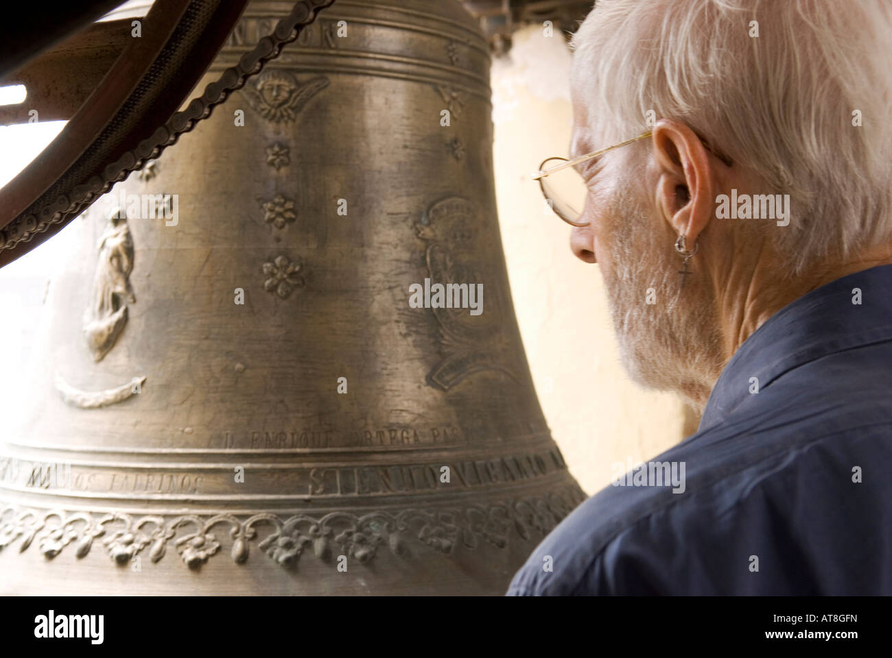 New bell ringers keep the ancient tradition alive in the city of Valencia in Spain Stock Photo