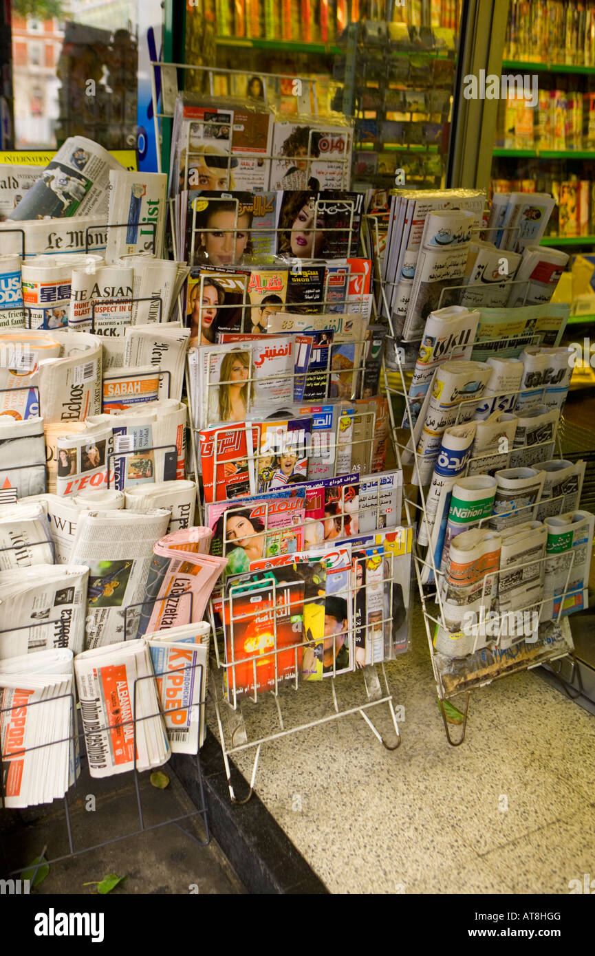 [^international ^Newspapers and magazines] ^Newsagents London Stock Photo