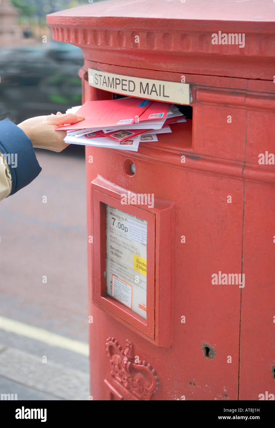 Christmas Cards and letters being posted. London, England Stock Photo