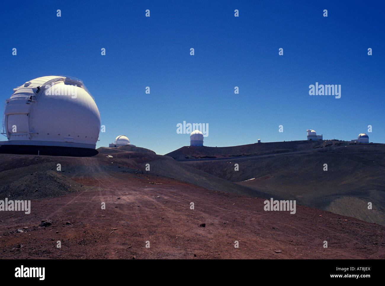 The Mauna Kea observatories on the Big Island of Hawaii dot the stark