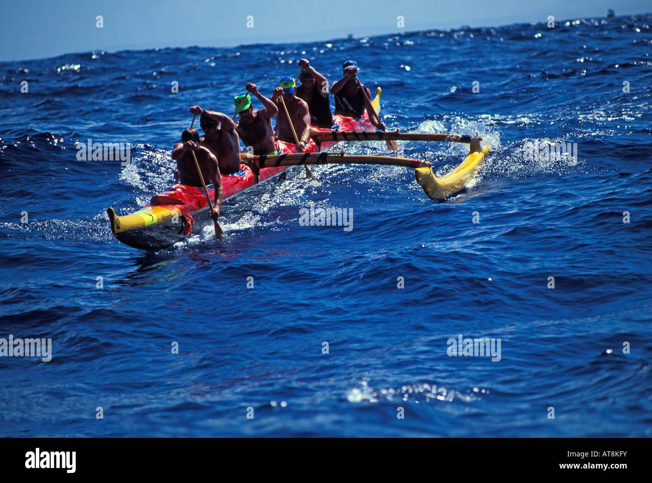 Outrigger canoe race, men's offshore Stock Photo - Alamy