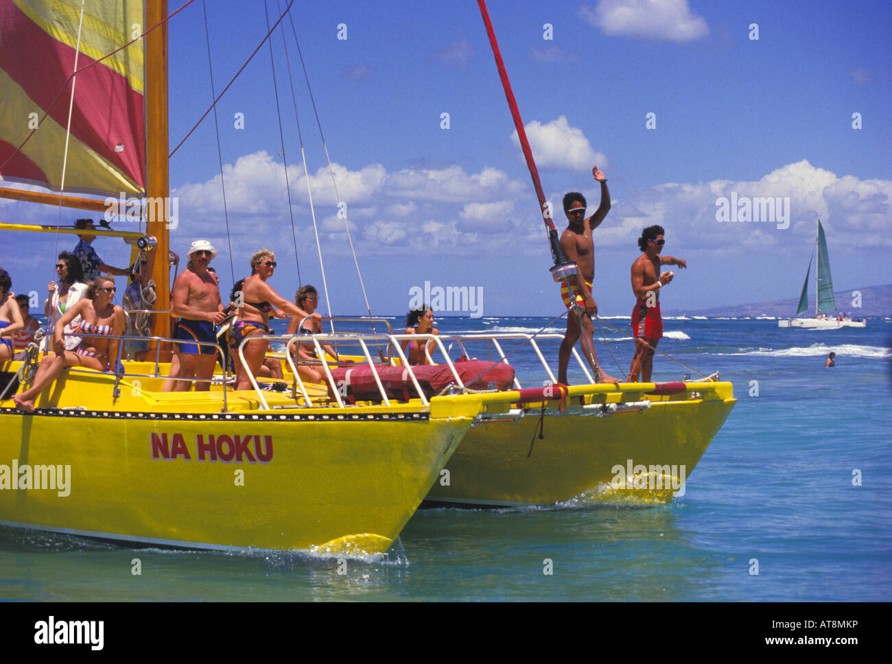 Waikiki Beach Na Hoku Catamaran Ride Stock Photo Alamy