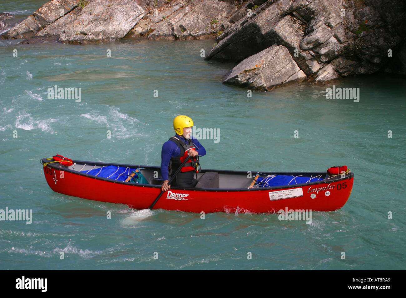 CANOES on a dangerous river Stock Photo Alamy