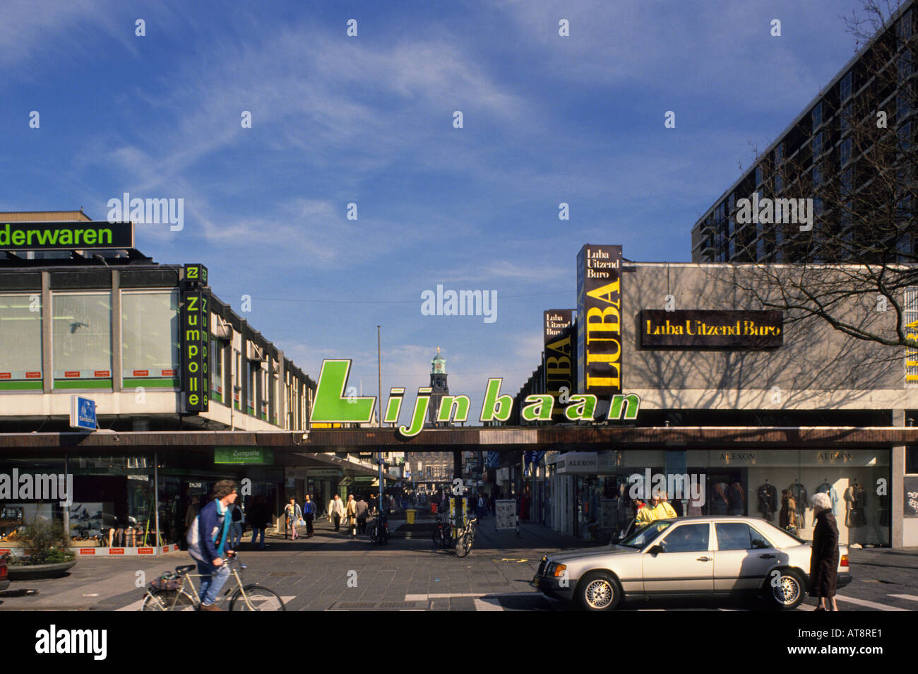 Rotterdam Netherlands Lijnbaan Shops Shopping Mall Stock Photo