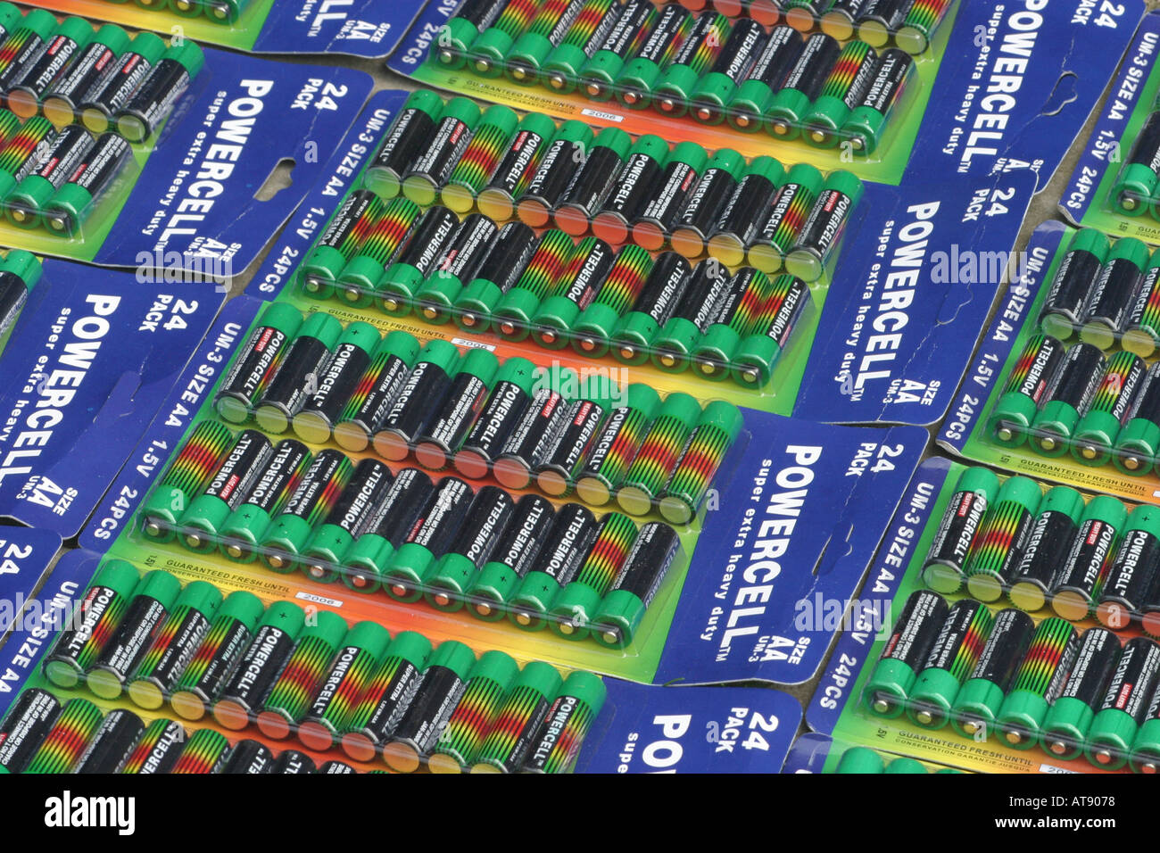 Blister packs of AA size batteries Stock Photo Alamy