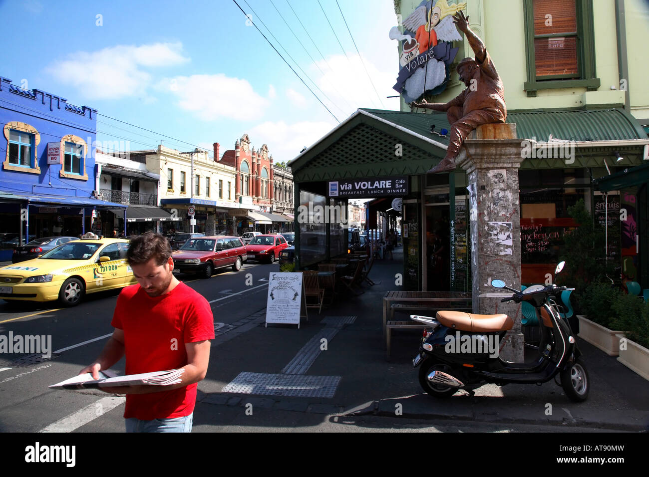 Melbourne s trendy Brunswick Street Fitzroy Melbourne Australia Stock Photo