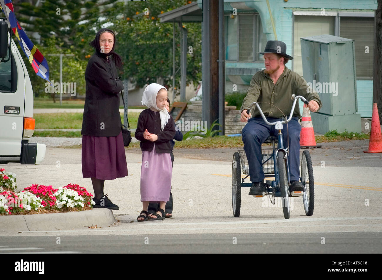 Amish activities at their winter quarters at Pinecraft Village Sarasota