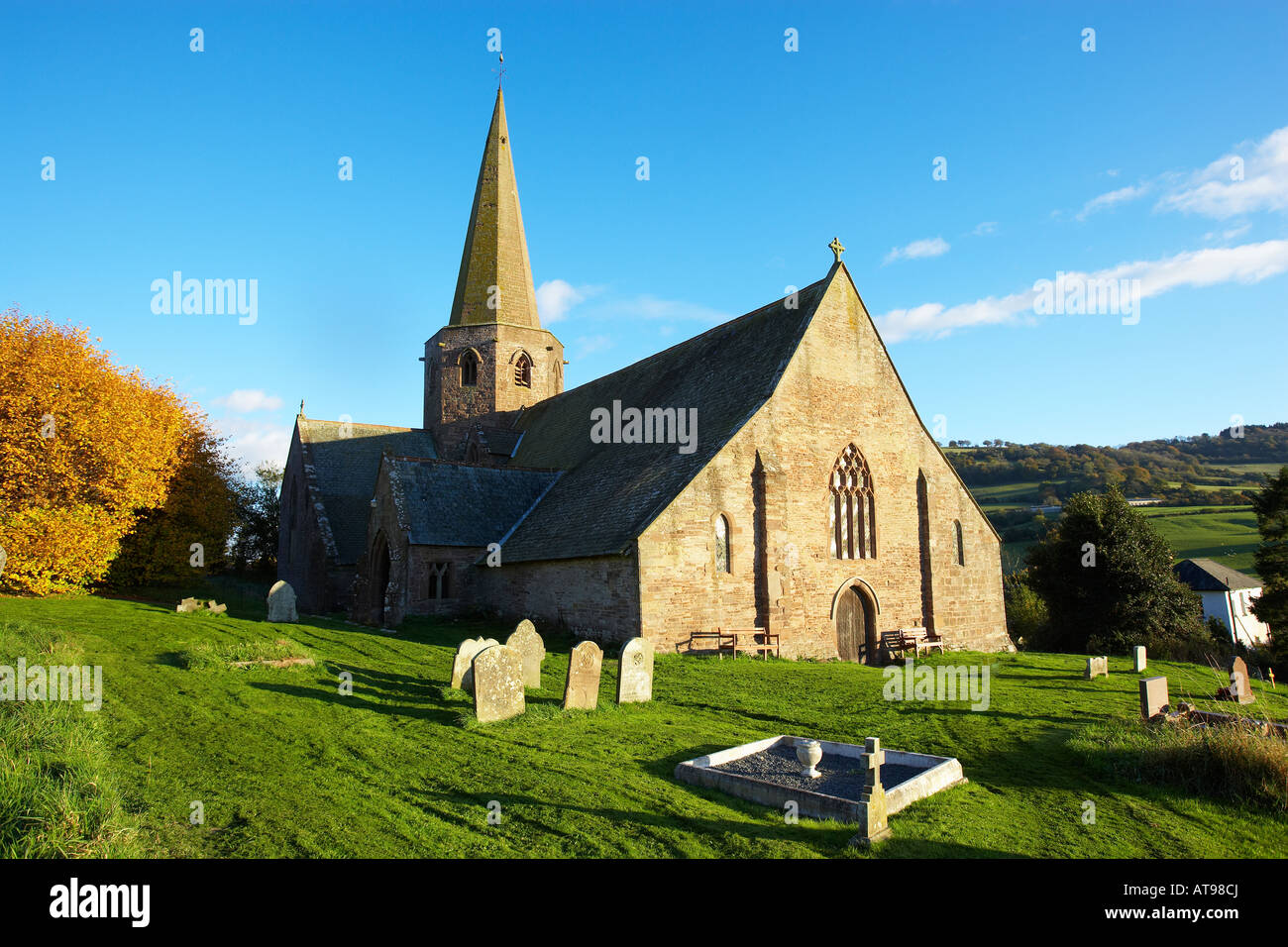 St Nicholas Church, Grosmont, South Wales, UK Stock Photo