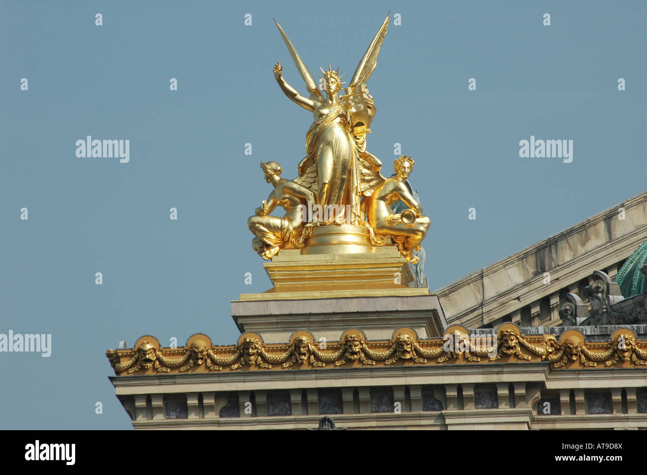 Golden Opera House Statue, Paris Stock Photo Alamy