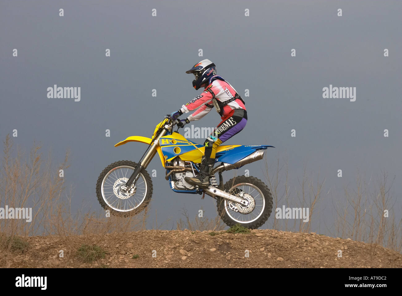 moto cross driver Stock Photo