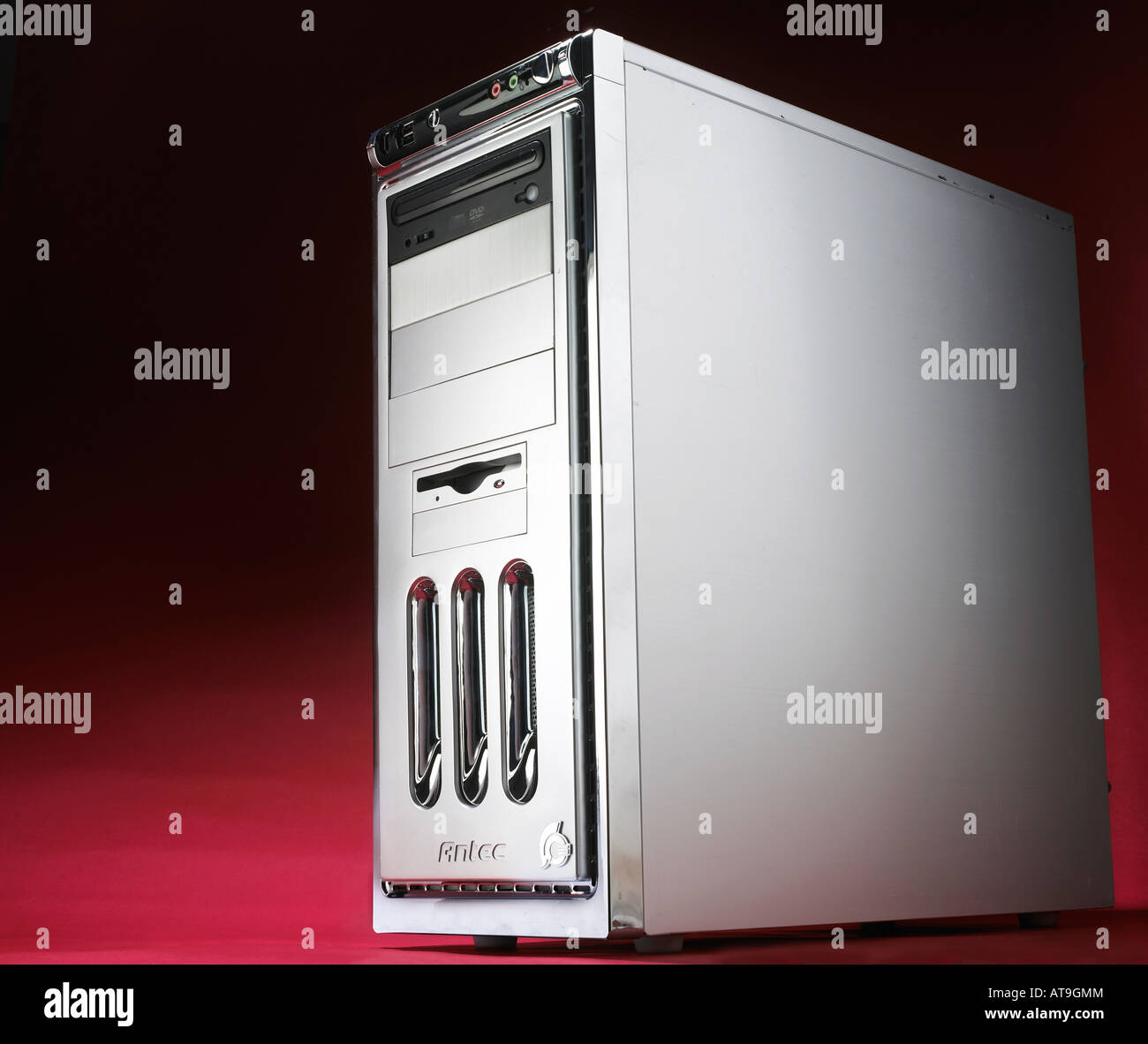 pc tower unit on a red to black gradient background Stock Photo - Alamy