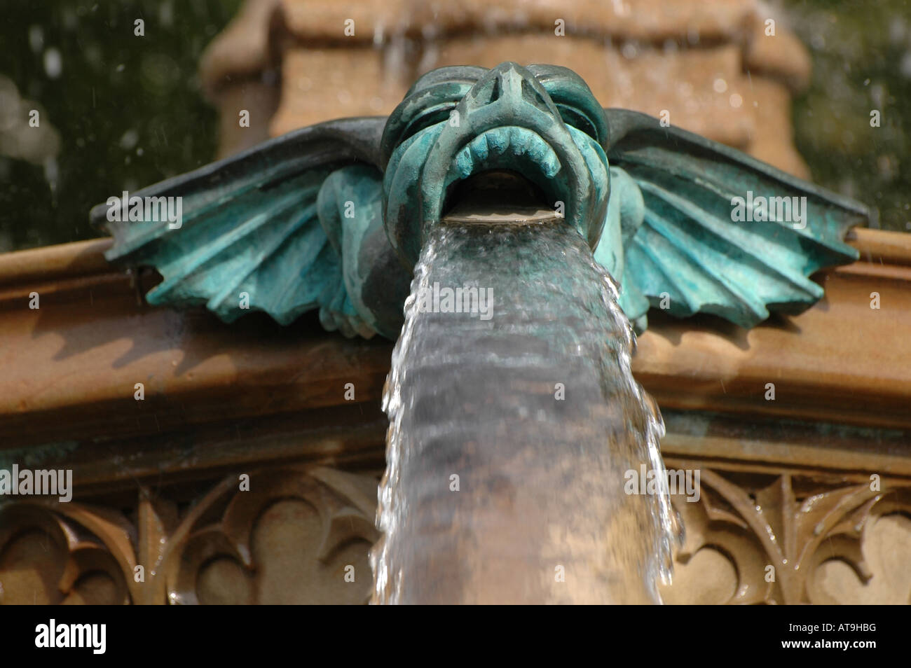 Gargoyle water fountain Stock Photo - Alamy