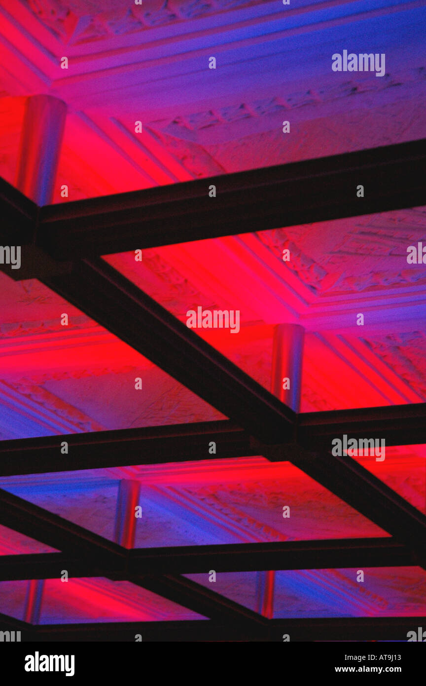background abstract idea red blue squares Stock Photo