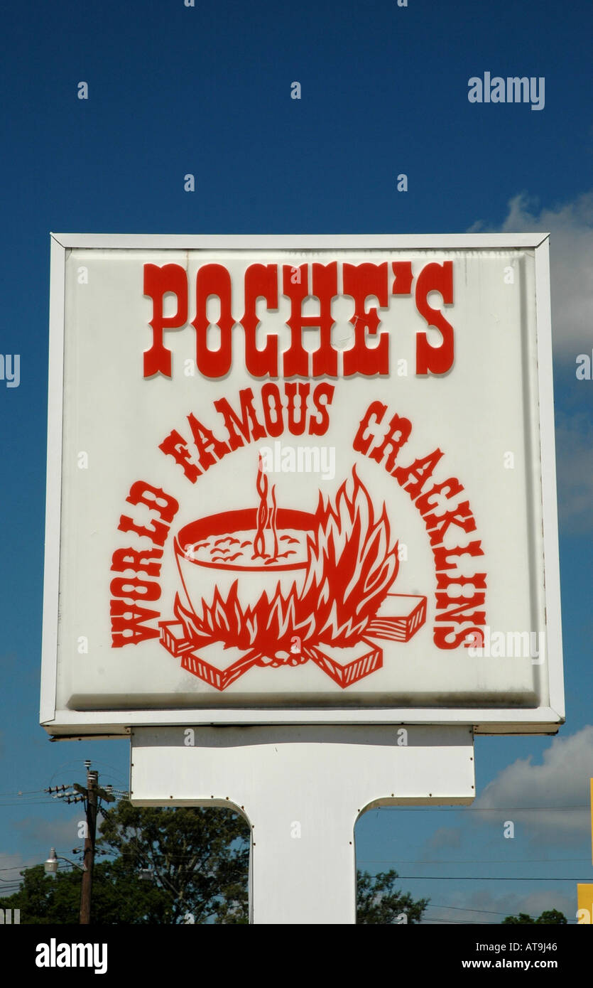 Lafayette Louisiana cajun pork cracklins poche s world famous Stock