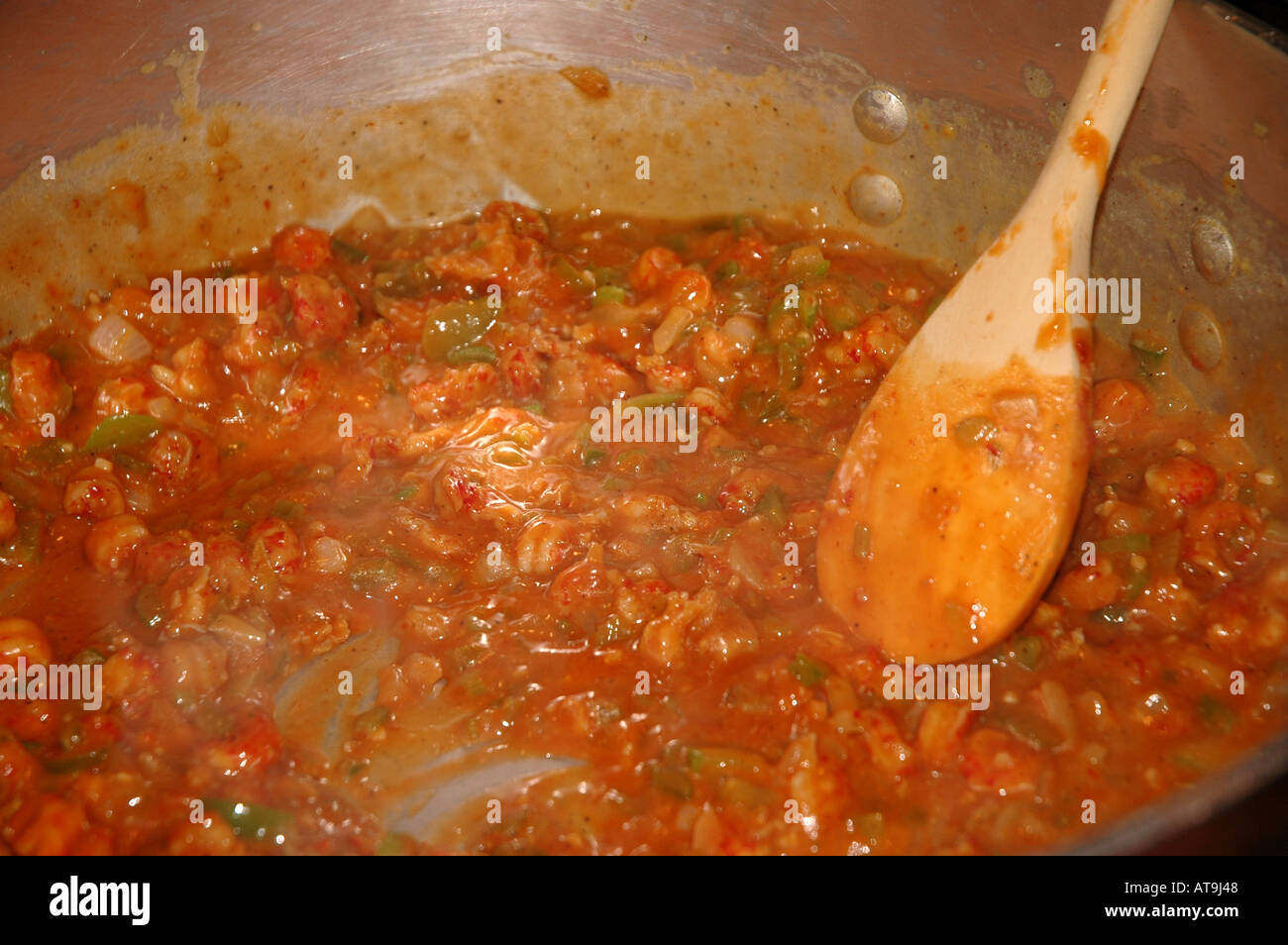 Lafayette Louisiana cajun crawfish gumbo Stock Photo