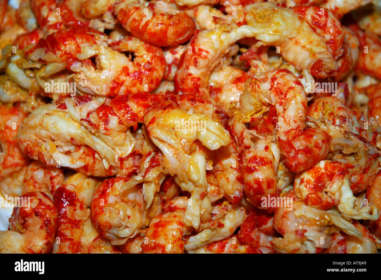 Lafayette Louisiana cajun crawfish cooked in spicy sauces Stock Photo