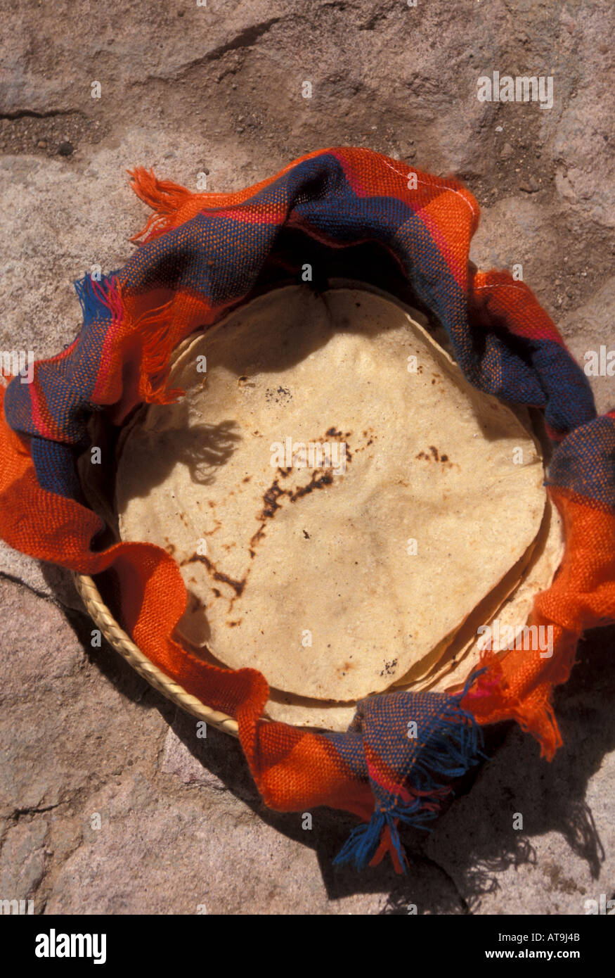 mexico traditional foods cuisine tortillas in basket Stock Photo