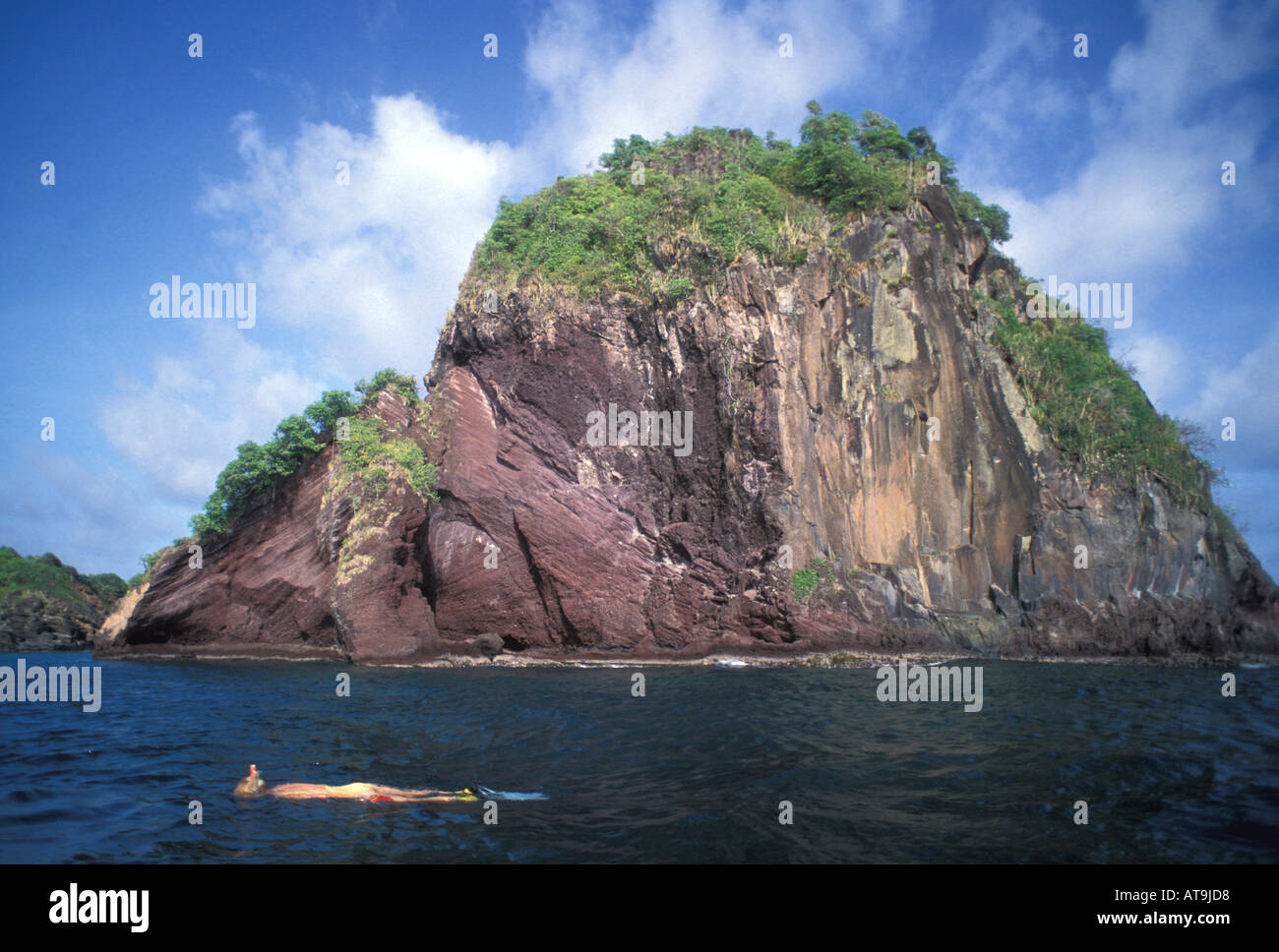Snorkeler and tropical island hi-res stock photography and images - Alamy