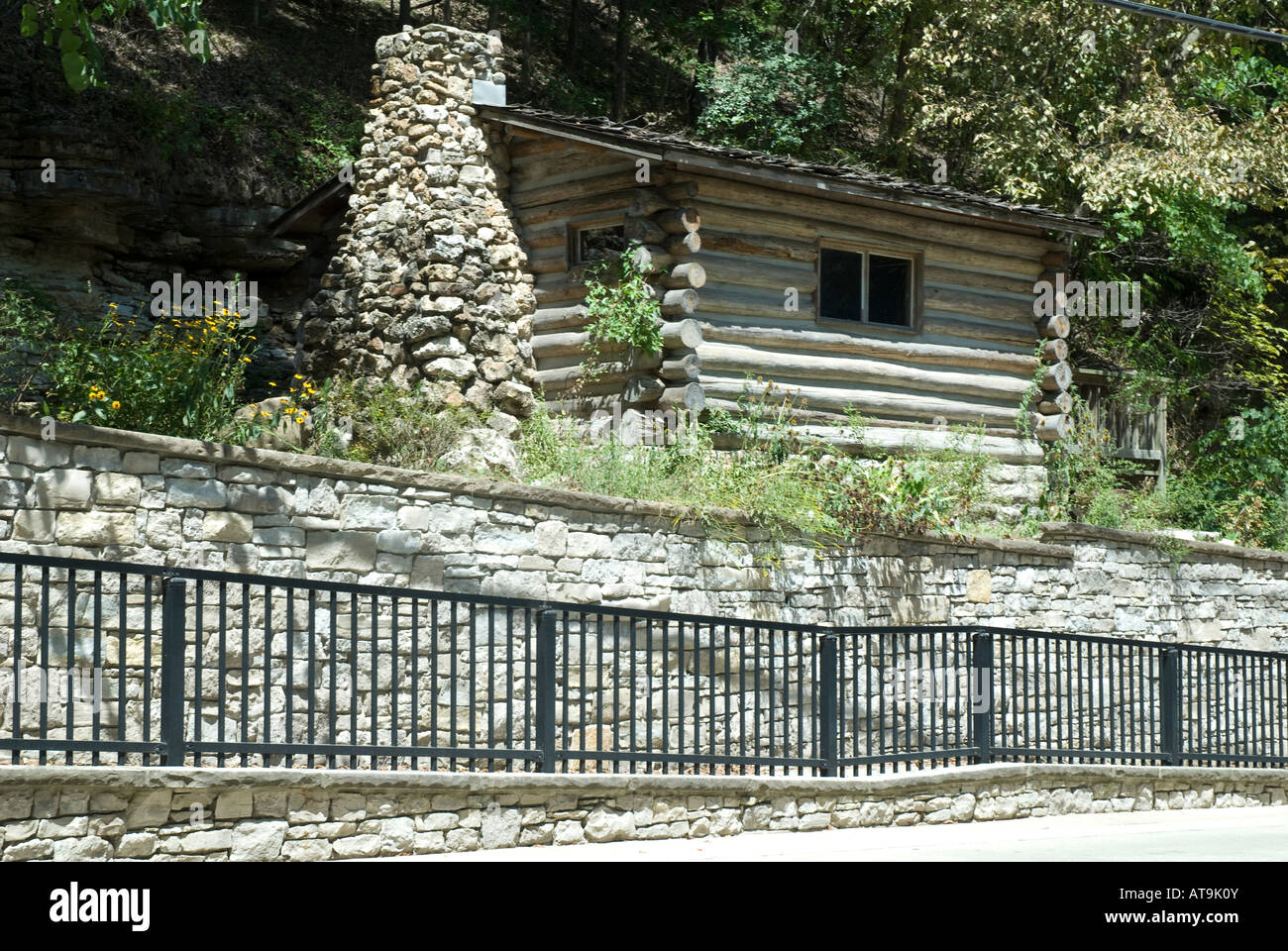 Original Log Cabin South Main Street Eureka Springs Ozark Stock