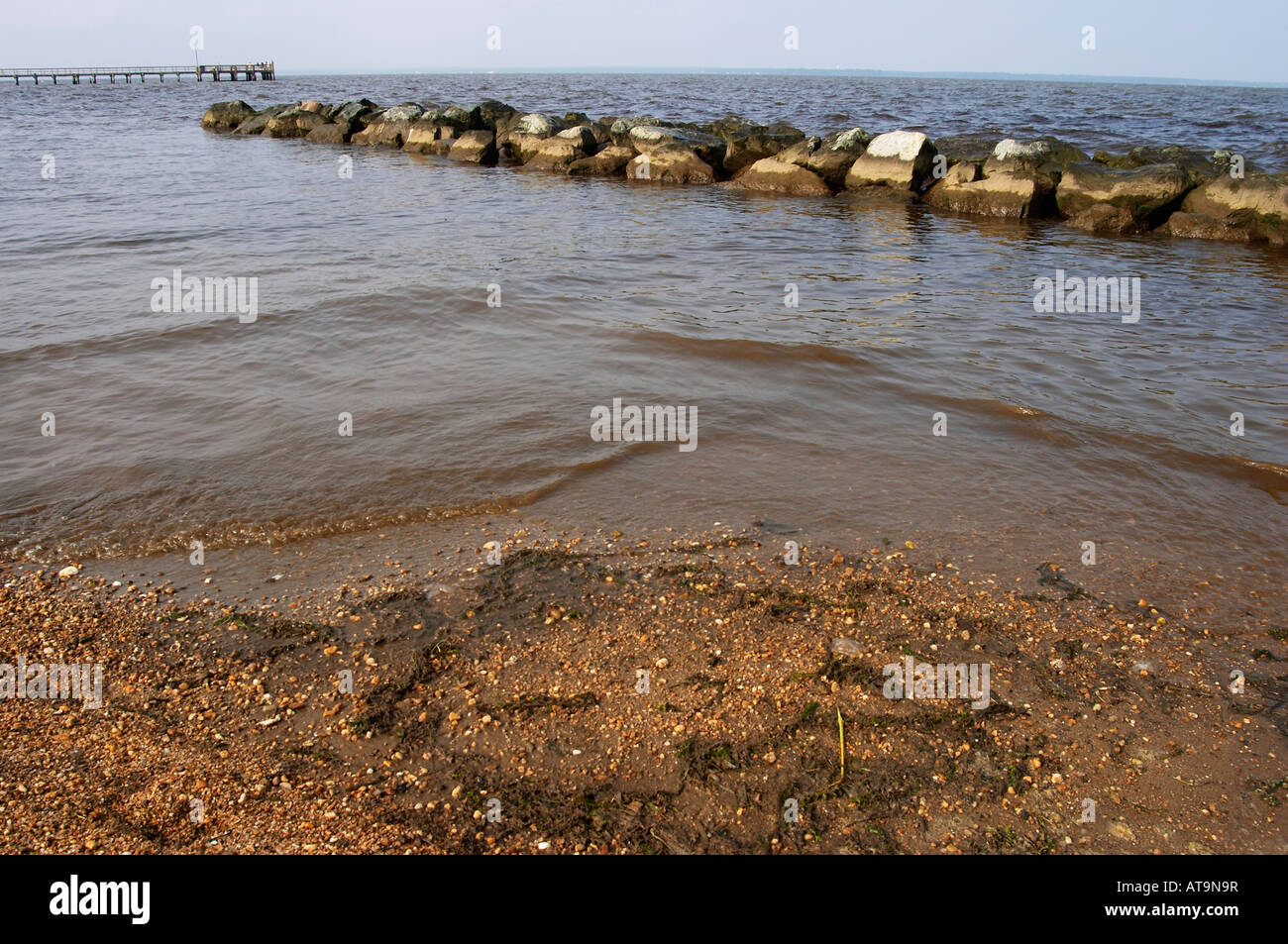 The Potomac River running through Colonial Beach Virgina Stock Photo