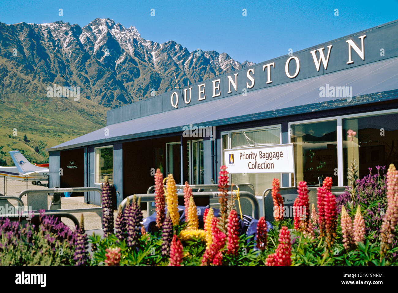 View of the airport at Queenstown New Zealand Stock Photo - Alamy