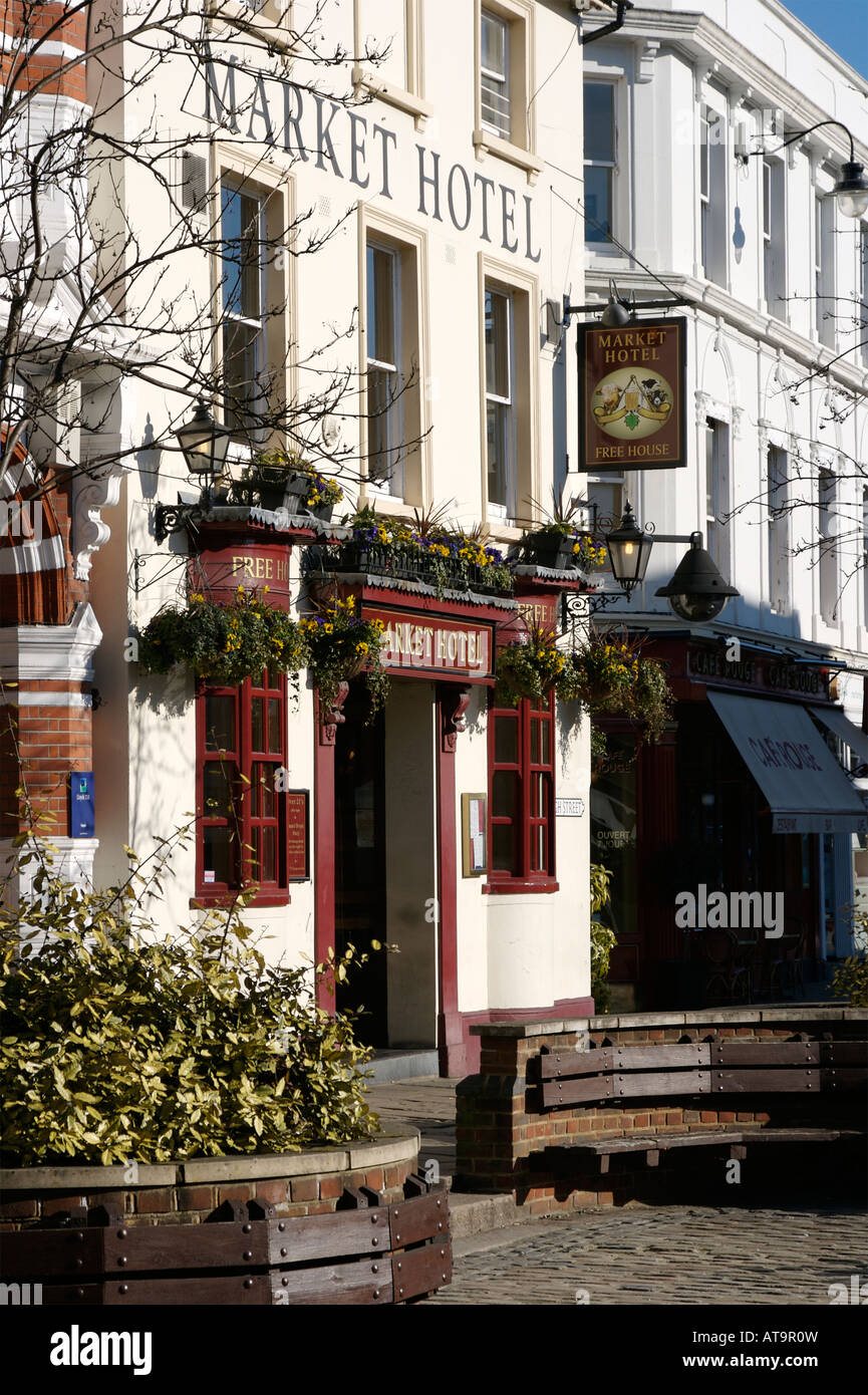 Reigate Town Centre Reigate Surrey and the Market Hotel Stock Photo