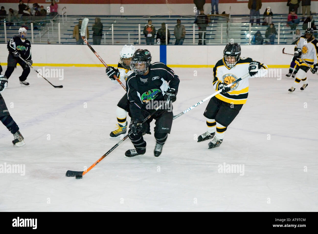 African American Ice Hockey Teams Stock Photo