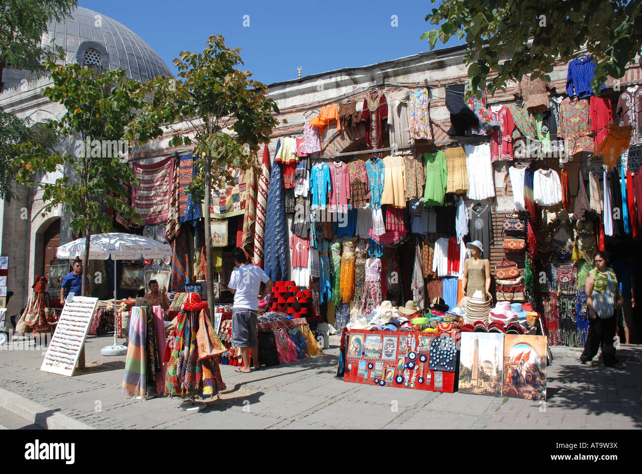 Bright clothes roadside Bazaar Istanbul Stock Photo Alamy