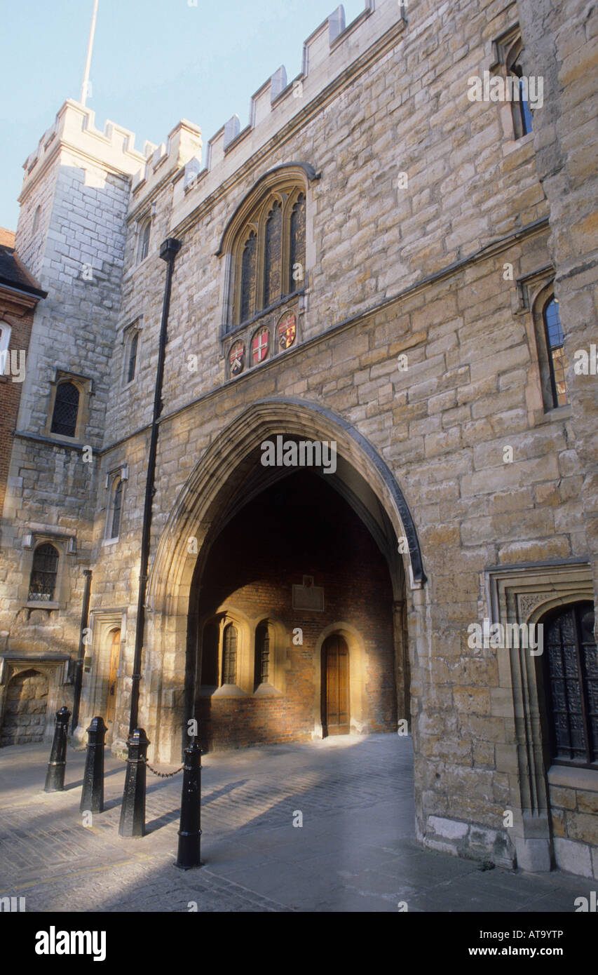 St Johns Gate Clerkenwell London Medieval architecture England English UK arch gothic history historical Stock Photo